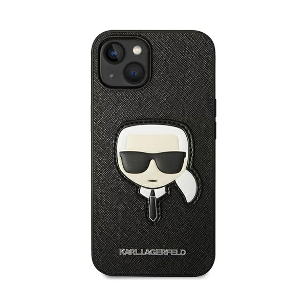 Karl Lagerfeld чехол для iPhone 14 Saffiano Karl's Head (черный) KLHCP14SSAPKHK