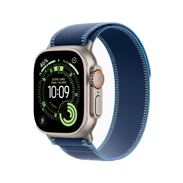 Apple Watch Ultra 3 49mm, натуральный, Trail Loop S/M синий ремешок