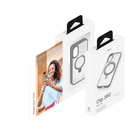 uBear чехол для iPhone 16 Сlip 360 Mag Case MagSafe (серый) CS438GR61RG-I24M