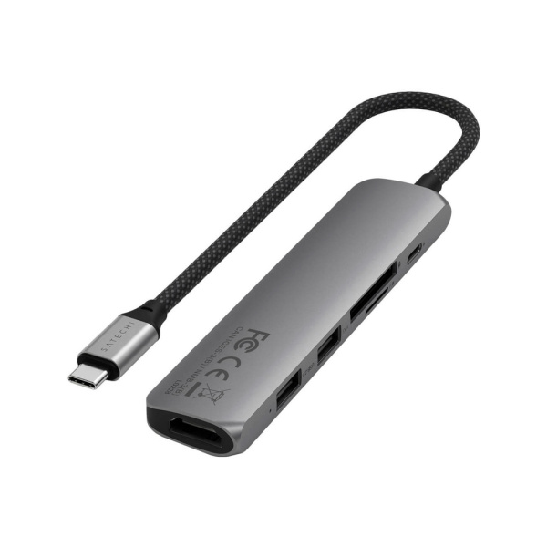 Satechi хаб 6-port Slim 4 Multiport Adapter (серый) ST-P6SM