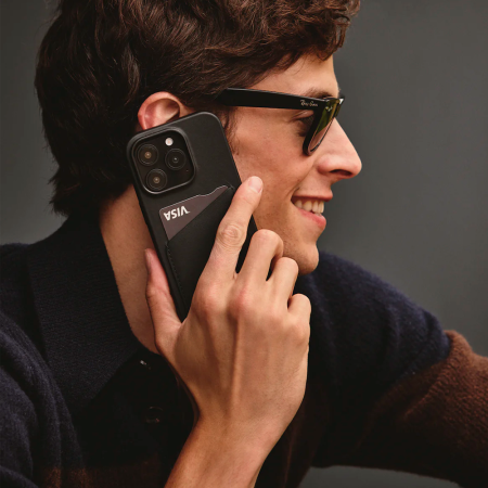 Mujjo чехол для iPhone 16 Pro Max Leather Wallet Case MagSafe (черный) MUJJO-CL-056-BK