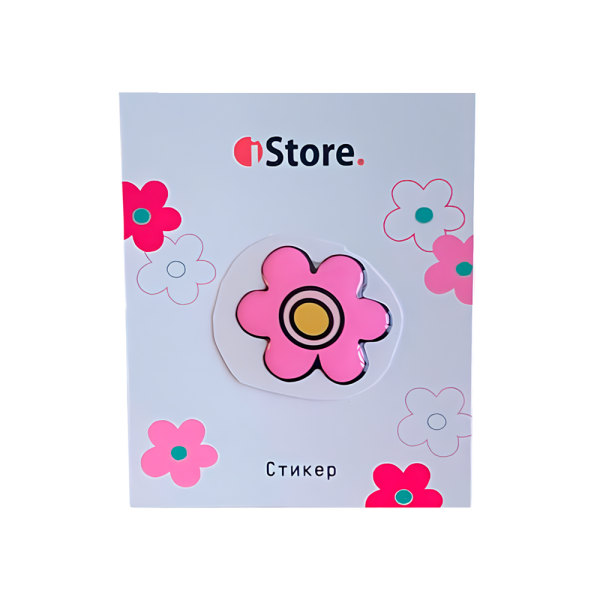 Стикер "Цветок шестилистник" (розовый)