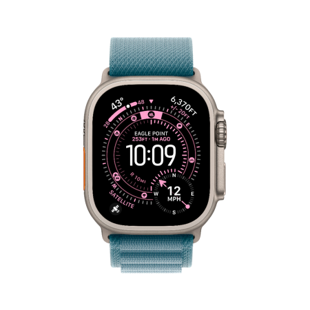 Apple Watch Ultra 3 49mm, натуральный, Alpine Loop L голубой ремешок