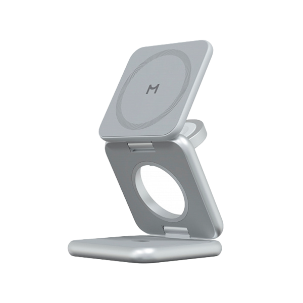 Magssory БЗУ Fold Pro Qi2 3 в 1 (серебристый) WCH063s