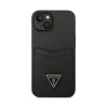 Guess чехол для iPhone 14 Plus Saffiano Double Card with Cardholder (черный) GUHCP14MPSATPK