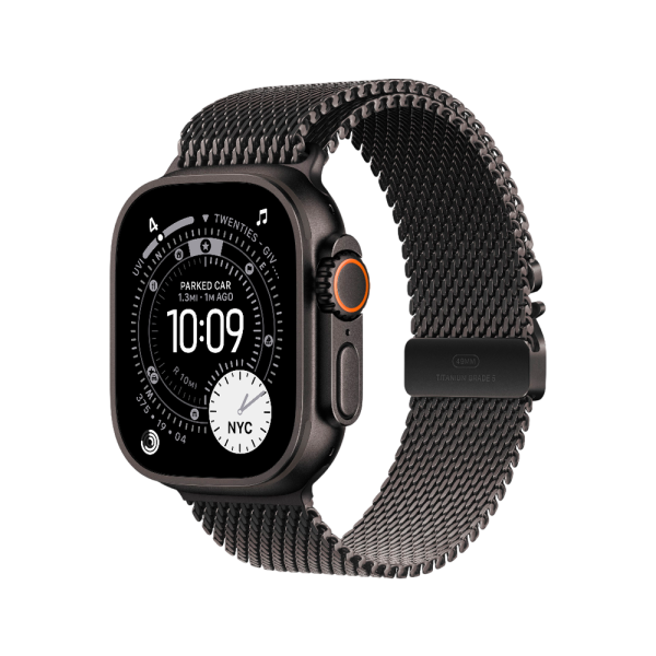 Apple Watch Ultra 3 49mm, черный, Titanium Milanese Loop M черный ремешок