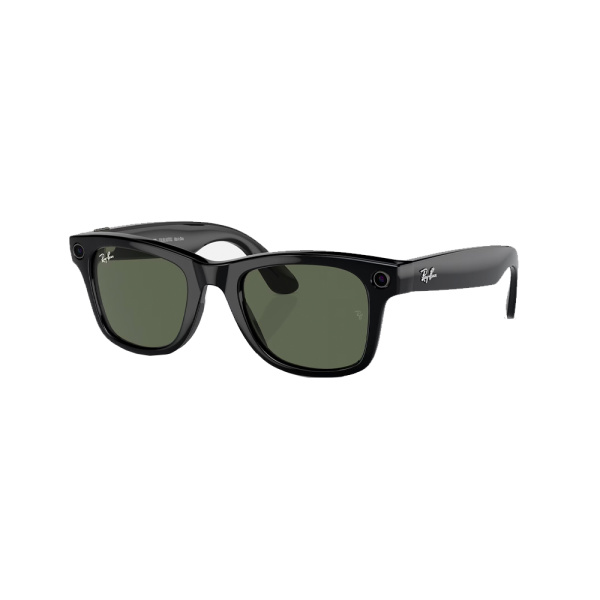 Ray-Ban экшн камера-очки Wayfarer M (Глянцевая черная оправа/Зеленые линзы) (черный) 601/7150
