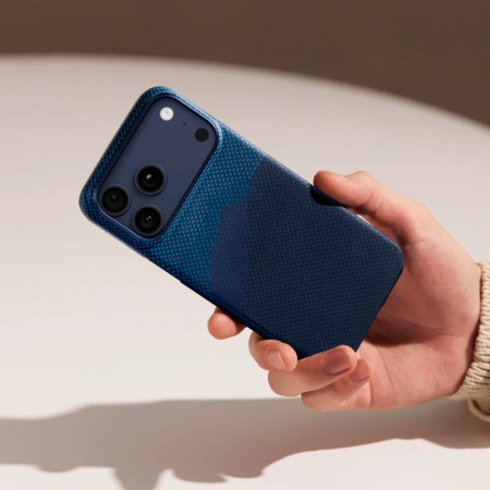 Pitaka чехол для iPhone 17 Pro Max Ultra-Slim Case PitaTap Horizon MagSafe (синий)