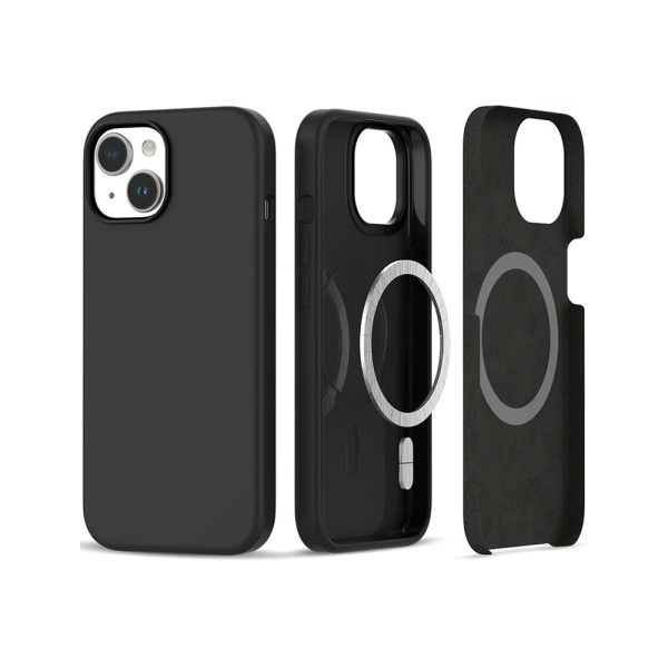 Tech-protect чехол для iPhone 15 Silicone MagSafe (черный) 9319456604221