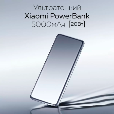 Xiaomi внешний аккумулятор Ultra-Thin Power Bank 5000mAh (синий) BHR8091CN
