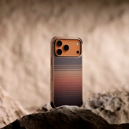 Pitaka чехол для iPhone 17 Pro Max Aramid ProGuard Case Sunset MagSafe (красный)