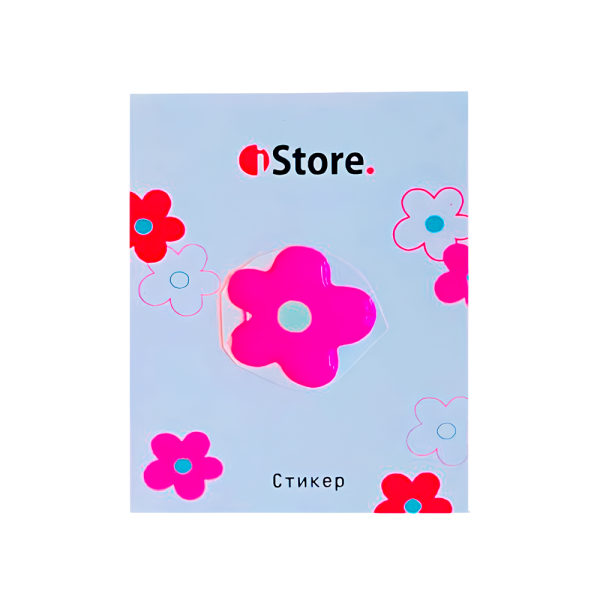 Стикер "Цветок пятилистник" (темно-розовый)