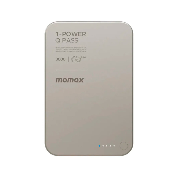 Momax внешний аккумулятор MagSafe 1-Power Q.Pass 3000mAh (бежевый) IP115L