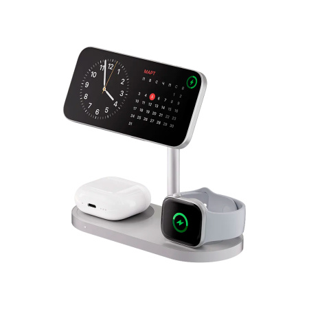 uBear БЗУ Stage Ultra Qi2 3 в 1 (серебристый) WL20SL31SU-AW