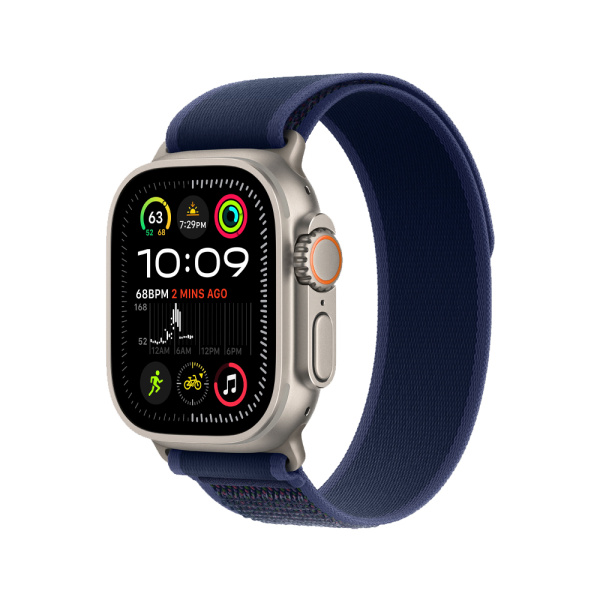 Apple Watch Ultra 2 49mm, натуральный, Trail Loop синий ремешок