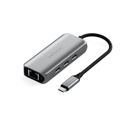 Satechi хаб 3xType-C and 2.5 Gigabit Ethernet Port (серый) ST-H3C25EM