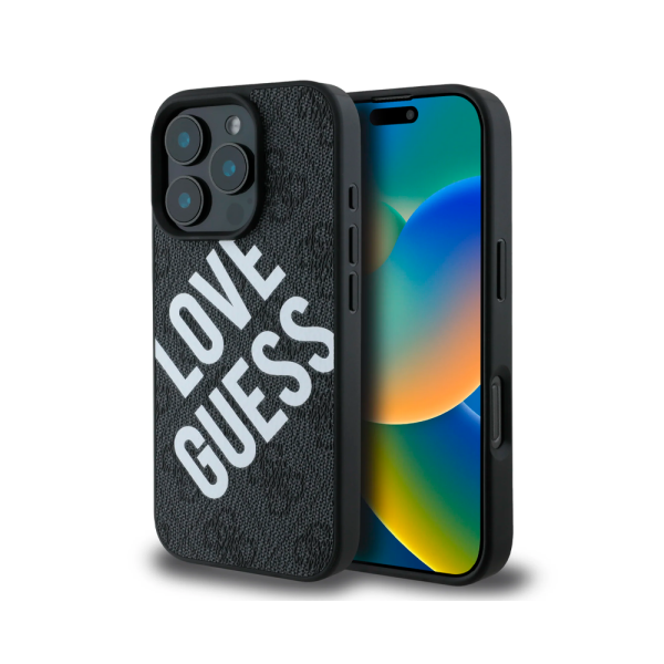 Guess чехол для iPhone 16 Pro Max Love Guess Logo MagSafe (черный) GUHMP16XP4PLGWK