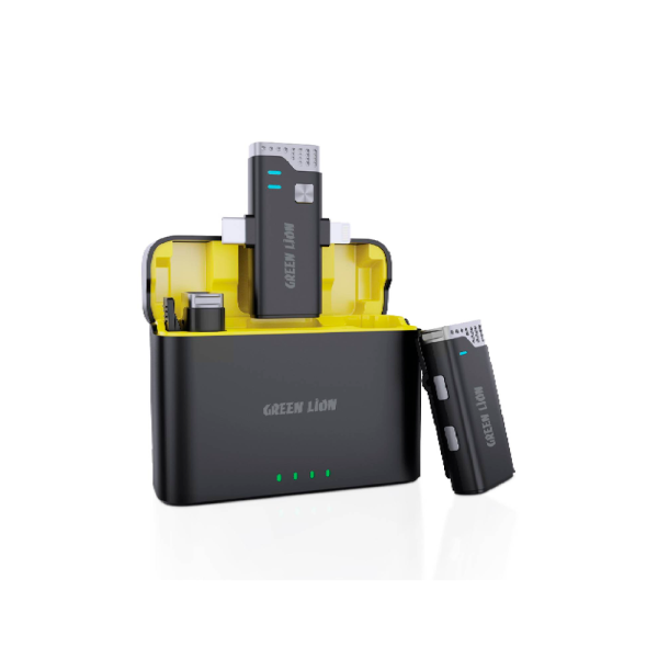 Green Lion петличный микрофон (2 шт.) беспроводной 360 Type-C/Ligtning (черный) GN2IN1MIC360D