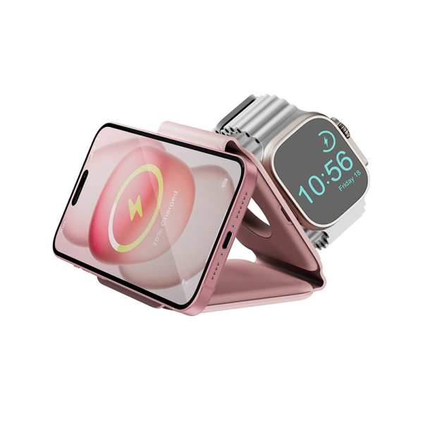 EnergEA БЗУ Bazic GoMag Trio Plus 15W (розовый) GM-TRIOPLUS-PNK