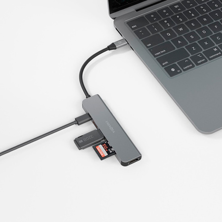 EnergEA хаб AluHub HD 3 6-port Type-C Hub Adapter (серый) HUB-HD3-GUN
