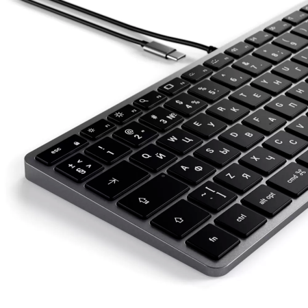 Satechi клавиатура проводная Slim W1 Rus (серый) ST-UCSW1M-RU